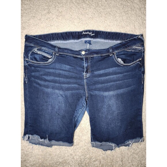 Amethyst Women’s Jean Shorts Size 24 Mid Rise Blue Denim Summer Casual - Picture 1 of 5